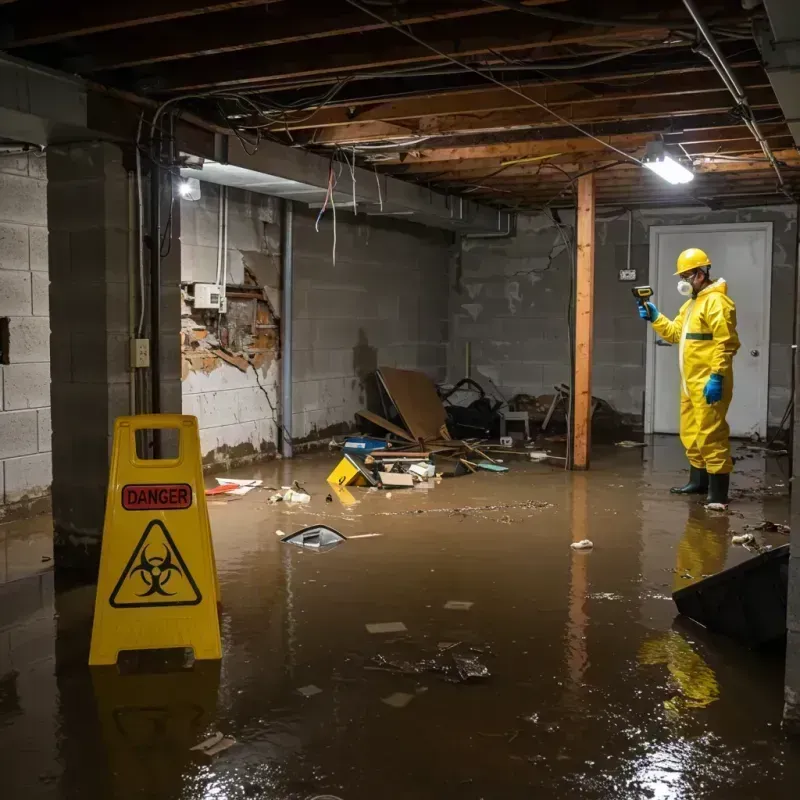 Flooded Basement Electrical Hazard in Cabell County, WV Property